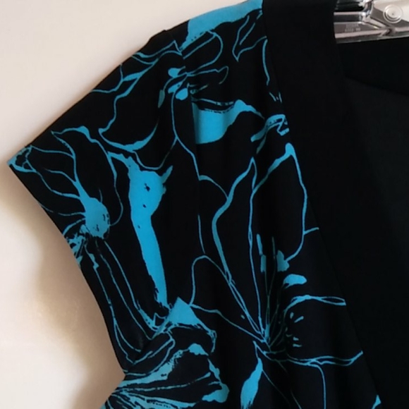 Evan-Picone black and blue dress size 6 - Picture 4 of 13